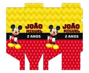 Molde Caixa Milk Mickey Editável para Festa de Aniversário