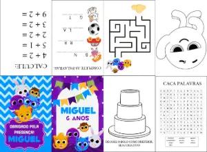 Mini Livro de Atividades Bolofofos Editável para Festa Infantil