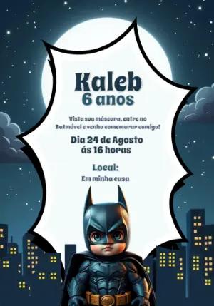 Convite de Aniversário Batman Toy para Editar Online