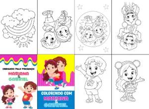Livro de Colorir Maria Clara e JP para Editar Online