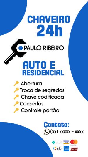 Cartão de Visita Chaveiro 24h Editável para Divulgar
