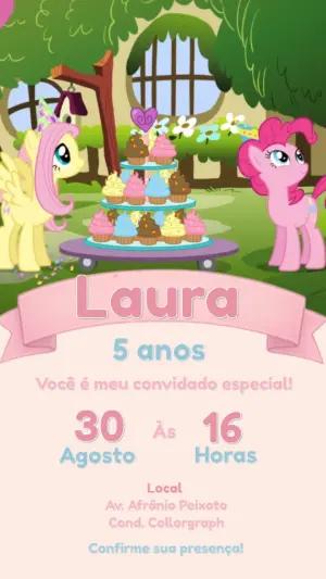 Vídeo Convite My Little Pony: Aniversário Infantil Editável