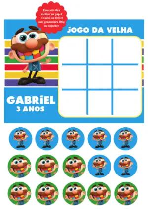 Lembrancinha Jogo da Velha José Comilão para Editar e Imprimir