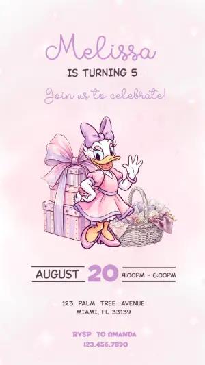 Daisy Duck Birthday Invitation | Editable Digital Template