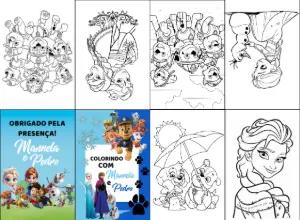 Livrinho de Colorir Frozen e Patrulha Canina para Editar Online