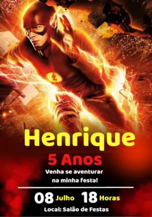 Convite de Aniversário The Flash para Editar Online