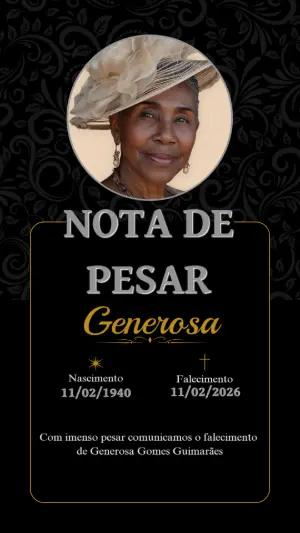 Nota de Pesar Elegante com Foto para Editar