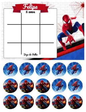 Lembrancinha Jogo da Velha Homem-Aranha para Editar