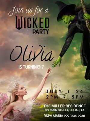 Wicked Musical Birthday Invitation to Edit Online