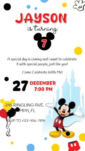 Animated Mickey Mouse Clubhouse Birthday Video Invitation Template