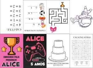 Lembrancinha Aniversário Gamer: Livro de Atividades para Editar