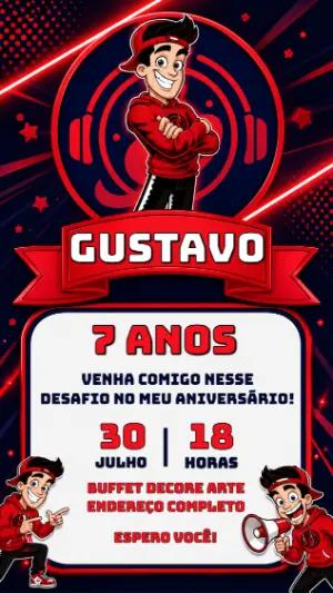 Convite de Aniversário Youtuber Enaldinho para Editar