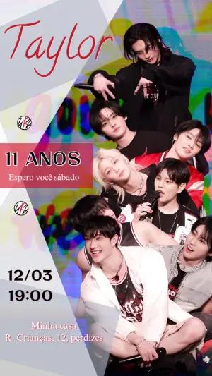 Convite de Aniversário Stray Kids K-pop Moderno para Editar