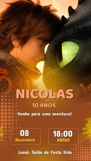 Convite Digital Como Treinar o Seu Dragão para Editar