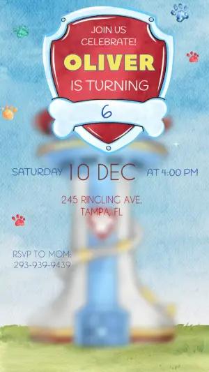Animated Paw Patrol Birthday Video Invitation to Edit