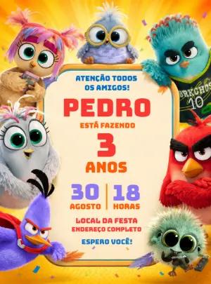 Convite de Aniversário Angry Birds: Modelo Digital Editável
