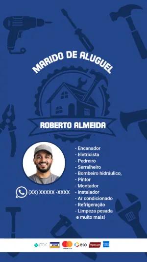 Cartão de Visita Marido de Aluguel com Ferramentas para Editar