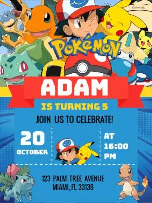 Pokémon Birthday Party Invitation | Editable Template