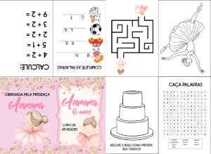 Lembrancinha Festa Bailarina: Livro de Atividades para Editar