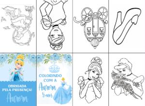 Lembrancinha Cinderela: Livro de Colorir para Editar Online