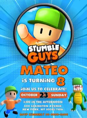Stumble Guys Birthday Invitation Editable Online