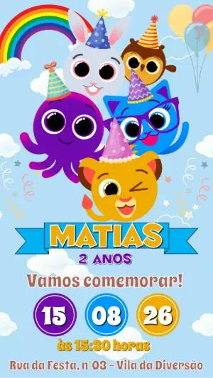 Convite de Aniversário Bolofofos Editável para Festa Infantil