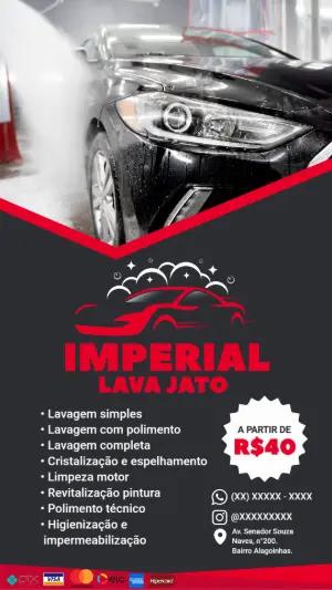 Arte para Lava Jato: Flyer e Cartão de Visita Editável