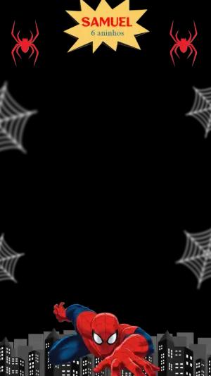 Moldura Story Aniversário Homem Aranha para Editar