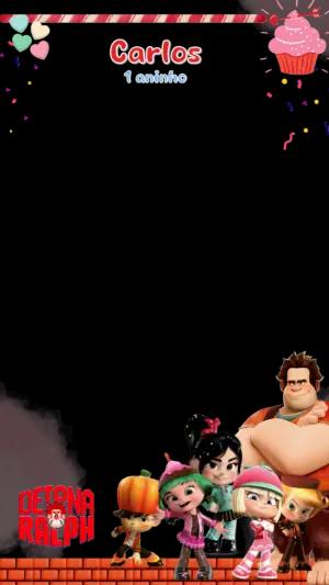 Moldura Aniversário Detona Ralph com Personagens para Editar