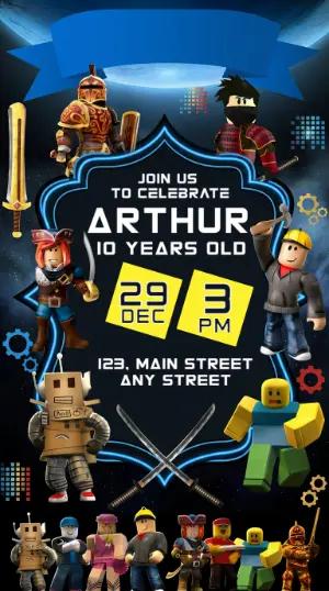 Roblox Gamer Birthday Invitation | Editable Digital Template