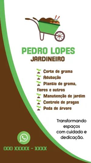 Cartão de Visita Jardineiro Profissional para Editar Online