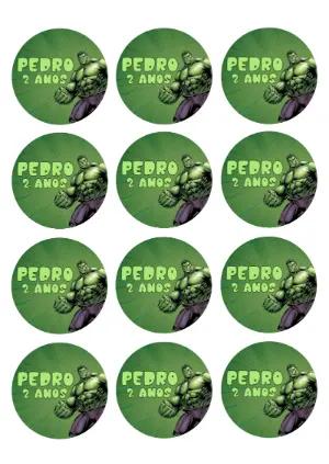 Festa Hulk: Adesivo Redondo Editável para Personalizar