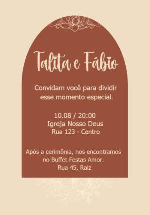 Convite de Casamento Moderno em Arco para Editar Online