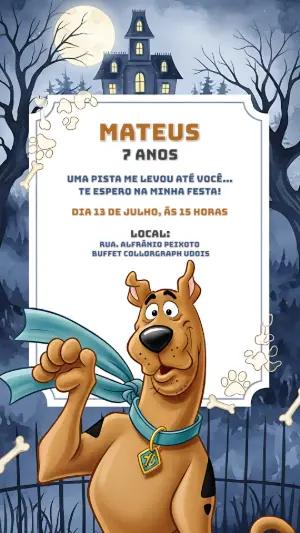 Convite de Aniversário Scooby-Doo para Editar Online