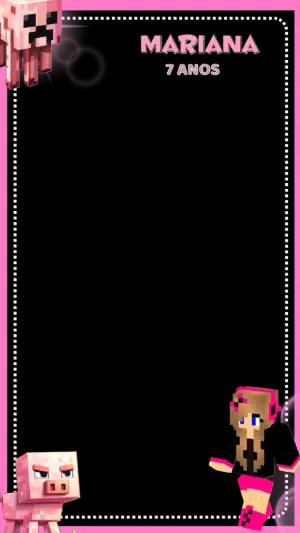 Moldura Minecraft Menina para Stories para Editar Online