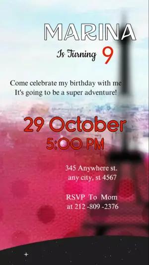 Animated Ladybug Birthday Invitation | Editable Video Template