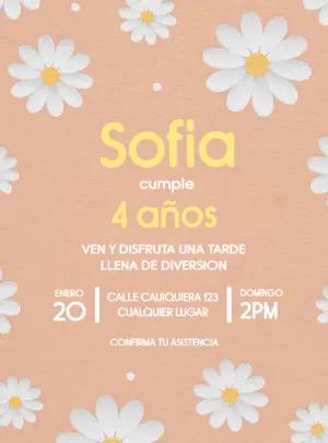 Invitación de Cumpleaños Floral con Margaritas para Editar