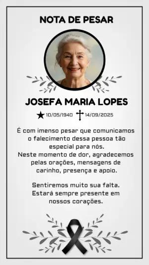Nota de Pesar com Foto Floral para Editar Online