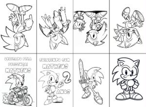 Livrinho de Colorir Aniversário Sonic para Editar e Imprimir