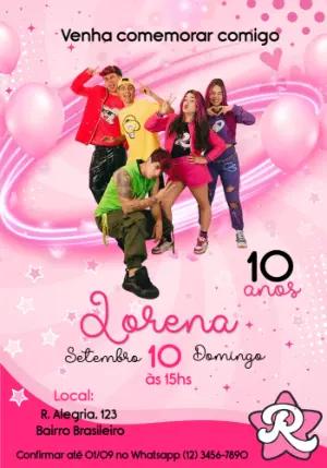 Convite de Aniversário Influencer Rosa para Editar