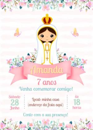 Convite Aniversário Nossa Senhora de Fátima para Editar Online