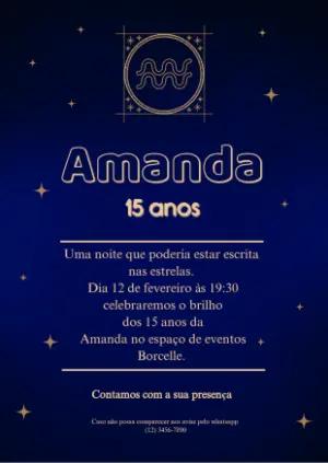 Convite de Aniversário Signo Aquário Editável Online