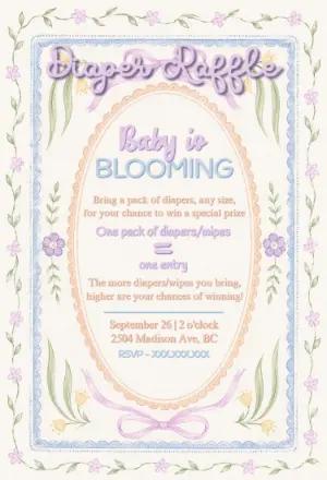 Wildflower Baby Shower Diaper Raffle | Editable Template