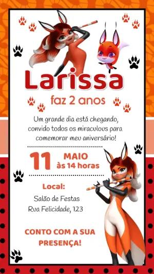 Convite Aniversário Rena Rouge para Editar e Enviar Online