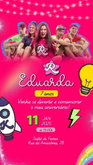 Convite de Aniversário Emilly Vick com Foto para Editar Online