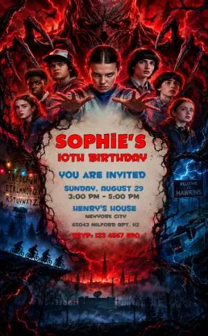 Editable Stranger Things Birthday Invitation Template