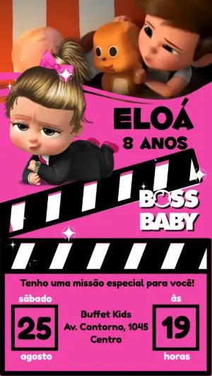 Convite Animado Aniversário A Poderosa Chefinha para Editar