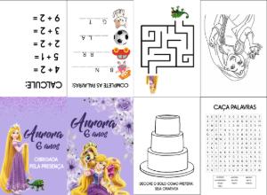 Livro de Atividades Rapunzel Aniversário para Editar Online