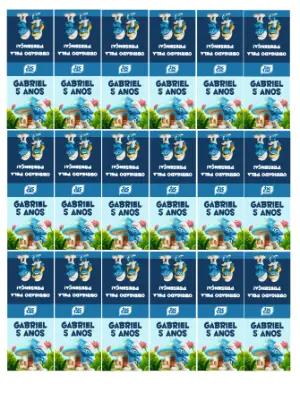 Rótulo Lembrancinha TicTac Smurfs Aniversário Infantil Editável
