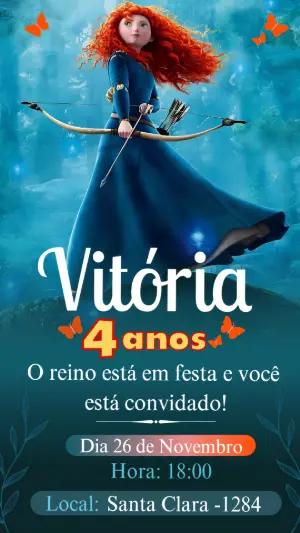 Convite de Aniversário Valente Merida Editável